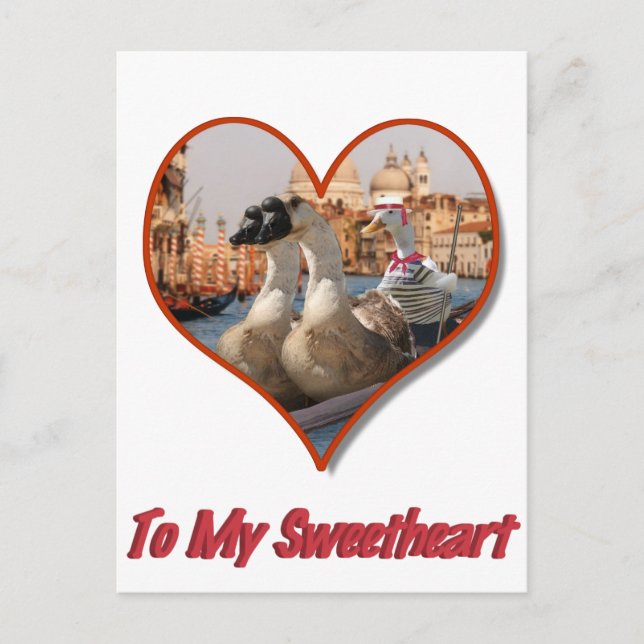 Romantic Gondola Ride for Valentine's Day Holiday Postcard (Front)