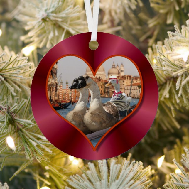 Romantic Gondola Ride on Red  Metal Tree Decoration (Insitu)