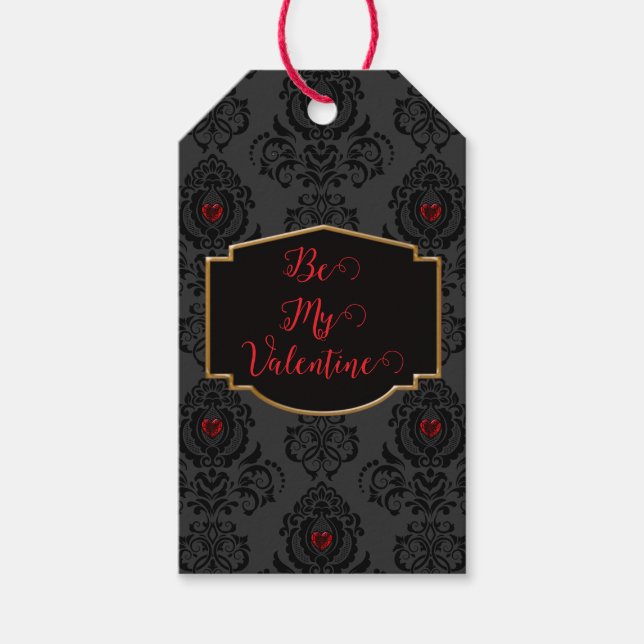 Romantic Goth Valentine  Gift Tags (Front)
