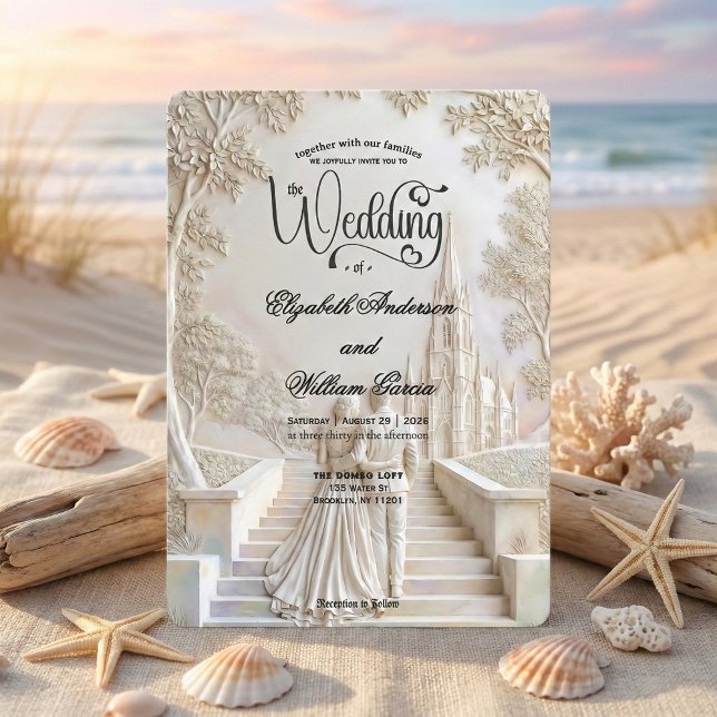 Romantic Gothic Cathedral Grand Staircase Invitation (Creator Uploaded)
