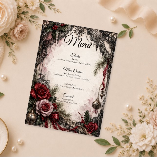 Romantic Gothic Christmas Wedding Menu (Creator Uploaded)