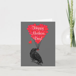 Romantic gothic crow mothers day card