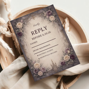 Romantic Gothic Floral RSVP Card