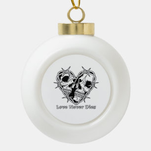 Romantic Gothic For Couples Ceramic Ball Christmas Ornament