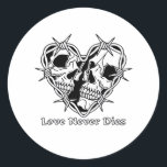 Romantic Gothic For Couples Classic Round Sticker<br><div class="desc">Romantic Gothic For Couples – A romantic gothic design made for couples. Elegant,  dark,  and symbolic. Perfect for alternative weddings or anniversaries.</div>