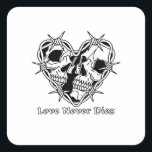 Romantic Gothic For Couples Square Sticker<br><div class="desc">Romantic Gothic For Couples – A romantic gothic design made for couples. Elegant,  dark,  and symbolic. Perfect for alternative weddings or anniversaries.</div>