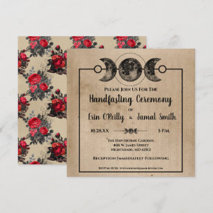 Romantic Gothic Handfasting Wedding Pagan Wicca Invitation