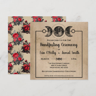 Romantic Gothic Handfasting Wedding Pagan Wicca Invitation