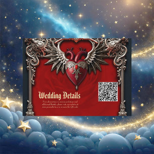 Romantic Gothic icon: heart, rose, skull. Enclosure Card