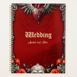Romantic Gothic icon: heart, rose, skull. Planner