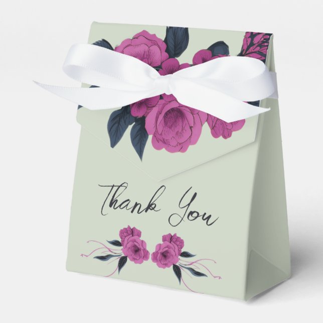 Romantic Gothic Lovers Elegant Thank You Favour Box (Front Side)