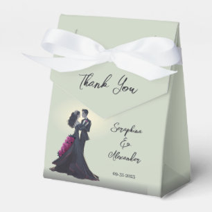 Romantic Gothic Lovers Elegant Thank You Favour Box