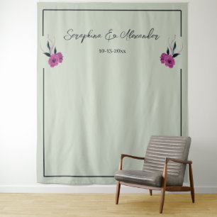 Romantic Gothic Lovers Elegant Wedding Backdrop Tapestry
