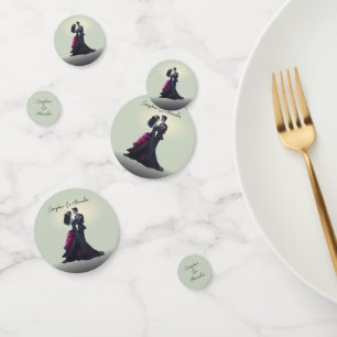 Romantic Gothic Lovers Elegant Wedding Confetti