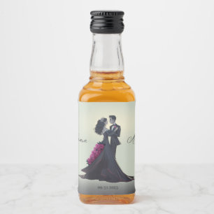 Romantic Gothic Lovers Elegant Wedding Liquor Bottle Label