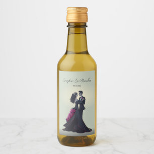 Romantic Gothic Lovers Elegant Wedding  Wine Label