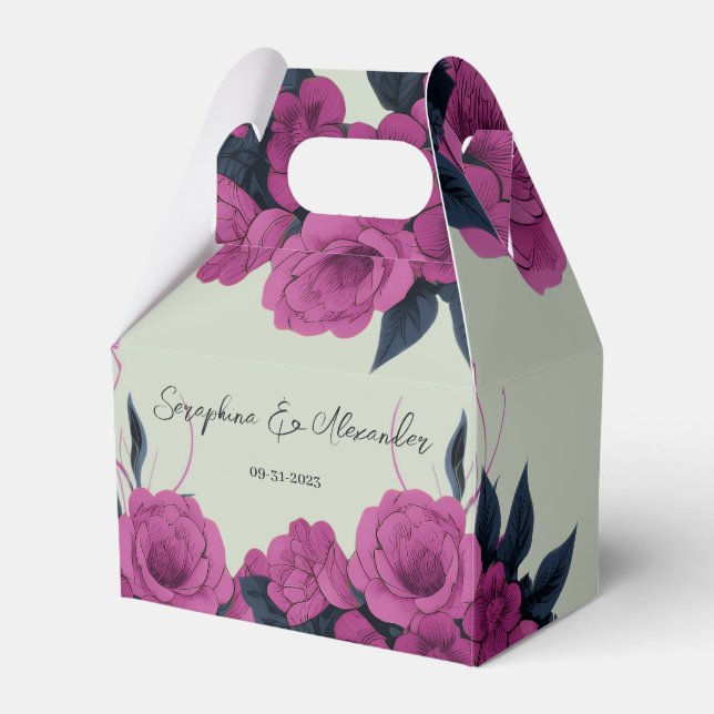 Romantic Gothic Lovers Minimal Elegant Favour Box (Front Side)