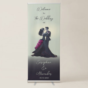 Romantic Gothic Lovers Minimal Elegant Retractable Banner