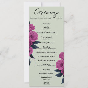 Romantic Gothic Lovers Minimal Wedding Program Invitation