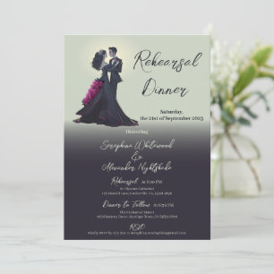 Romantic Gothic Lovers Rehearsal Dinner Wedding Invitation