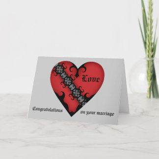 Romantic gothic mediaeval heart wedding congrats card