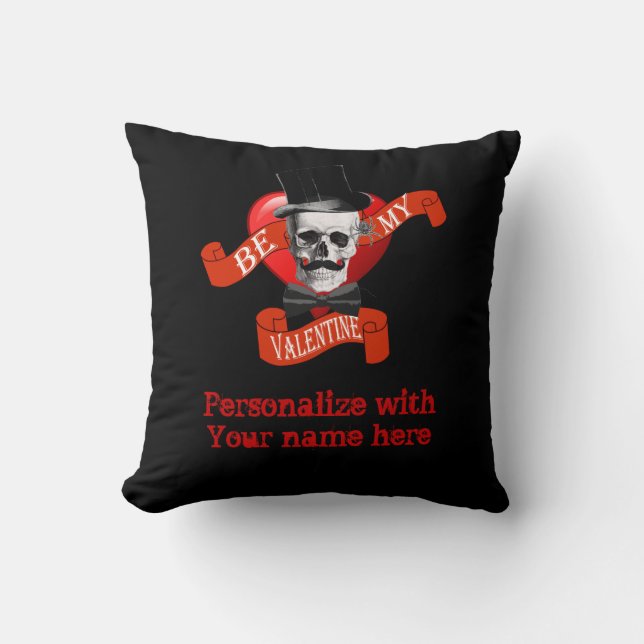 Romantic gothic or steampunk Valentines Cushion (Front)