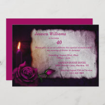 Romantic Gothic Rose & Candle Birthday