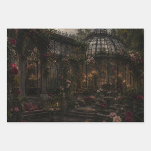 ROMANTIC GOTHIC ROSE CONSERVATORY WRAPPING PAPER SHEET