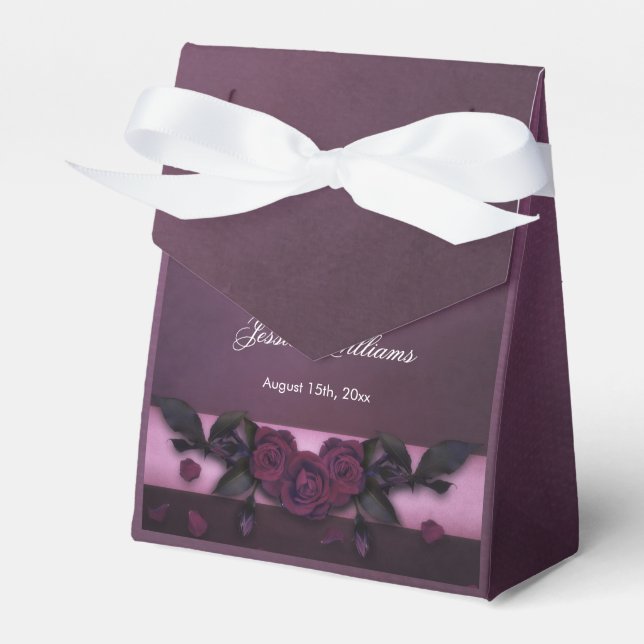 Romantic Gothic Roses & Petals Birthday Favour Box (Front Side)
