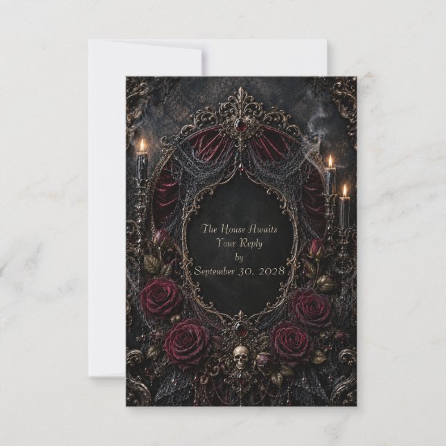 Romantic Gothic RSVP Card (Front)