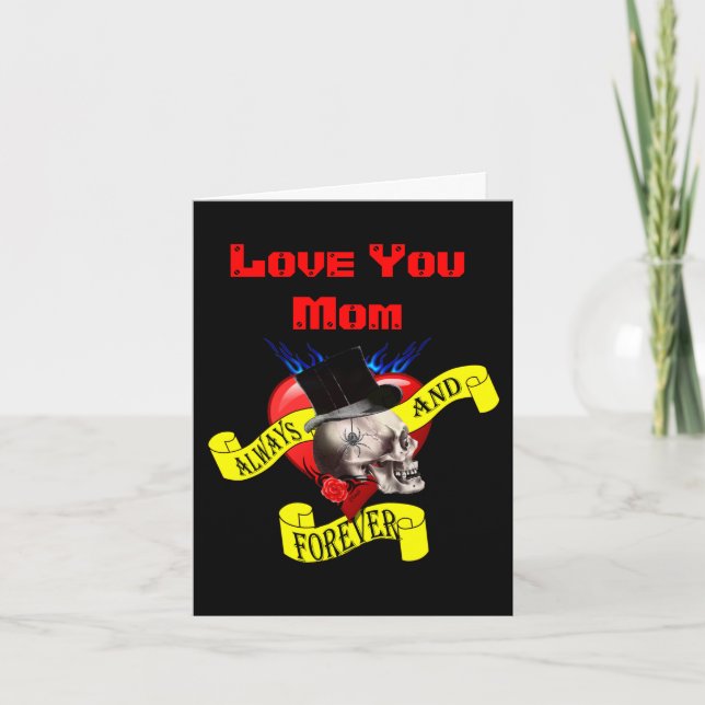Romantic gothic tattoo mothers day card (Front)