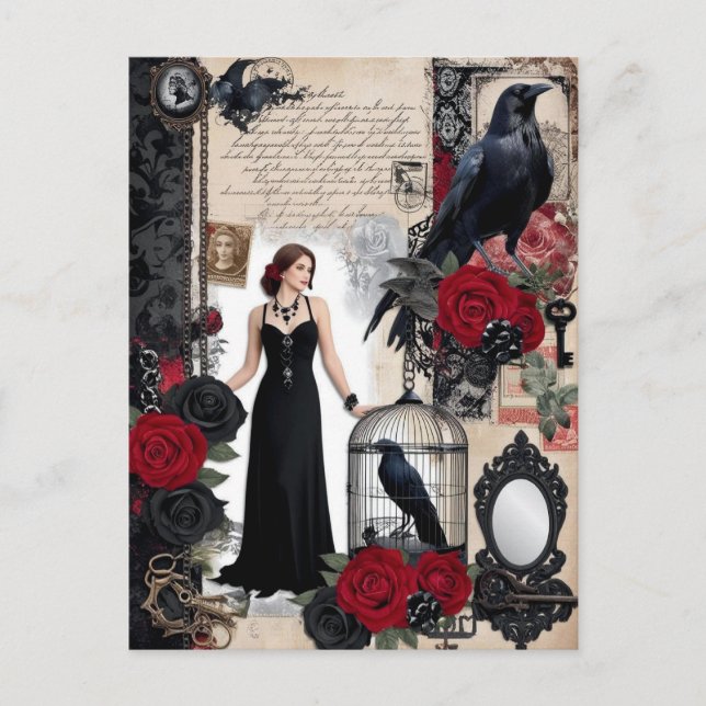 Romantic Gothic Vintage Elegant  Postcard (Front)