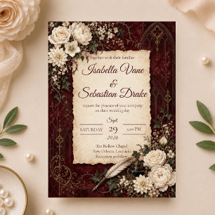 Romantic Gothic Vintage Wedding Invitation