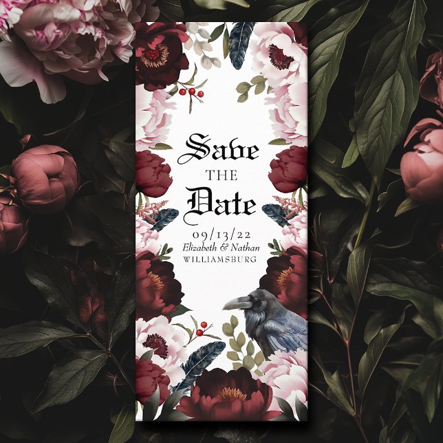 Romantic Gothic Watercolor Raven Save the Date  Invitation (Creator Uploaded)