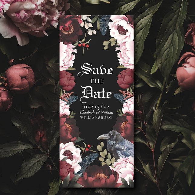 Romantic Gothic Watercolor Raven Save the Date  Invitation (Creator Uploaded)