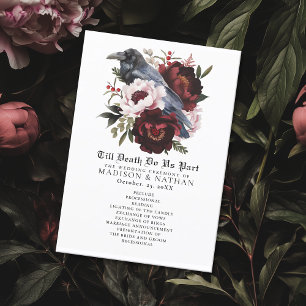 Romantic Gothic Watercolor Raven Wedding Program Programme
