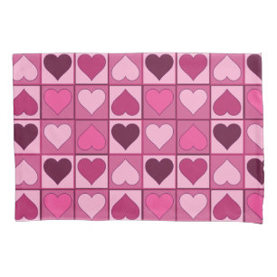 Romantic Graphical Pink Hearts Up and Down Pillowcase