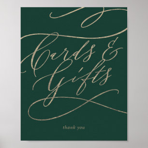 Romantic Green Calligraphy Cards and Gifts Sign