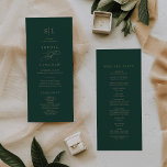 Romantic Green Calligraphy Monogram Wedding Programme<br><div class="desc">This romantic green calligraphy monogram wedding program is perfect for a simple wedding. The modern classic design features fancy swirls and whimsical flourishes with gorgeous elegant hand lettered faux champagne gold typography. Include the couples initials, the names of the couple, the wedding date and location, thank you message, order of...</div>
