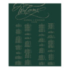 Romantic Green Calligraphy Seating Chart