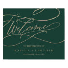 Romantic Green Calligraphy Welcome Wedding