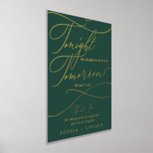 Romantic Green Gold Foil Tomorrow I Do Rehearsal Foil Prints