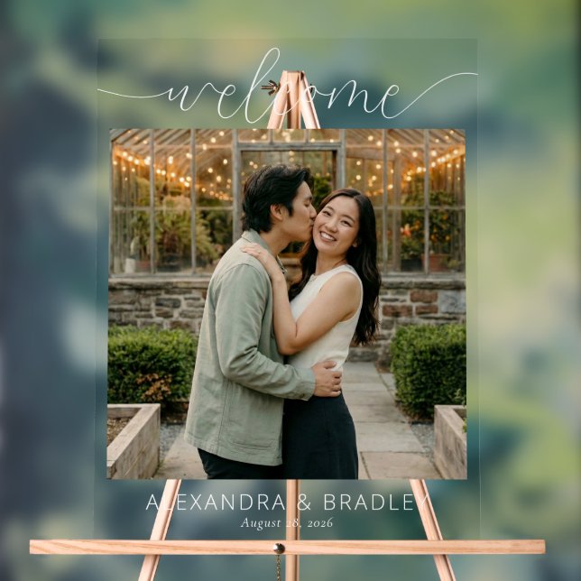 Romantic Green Photo Acrylic Sign (Neutral)