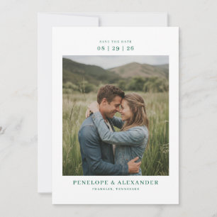 Romantic Green Photo Save The Date