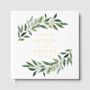Romantic Greenery Elegant Wedding Editable Colour Guest Book