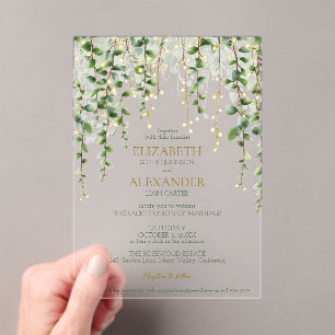 Romantic Greenery Garland Wedding Invitation