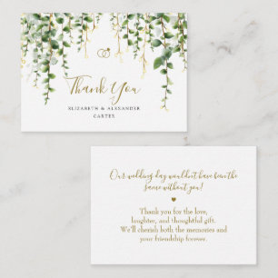Romantic Greenery Garland Wedding Thank You Card