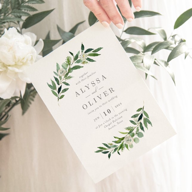 Romantic Greenery Wedding Invitation ROG (Creator Uploaded)
