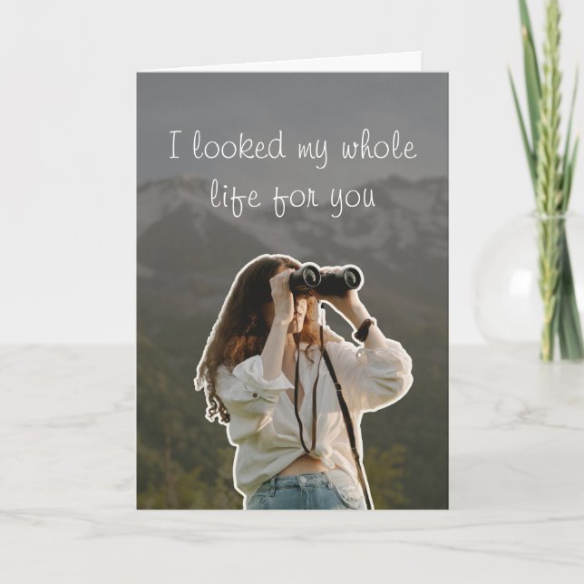 Romantic Greeting Binoculars Love Card (Front)