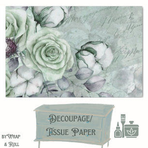 Romantic Grey/Green Decoupage Tissue Paper